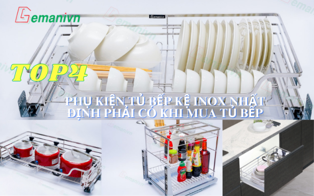 phụ kiện tủ bếp kệ inox