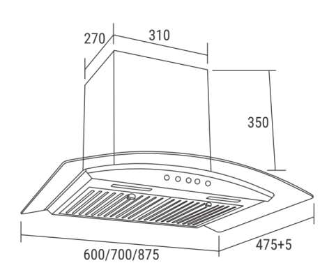 Máy Hút Mùi Kính Cong Gemanivn GM-TC703
